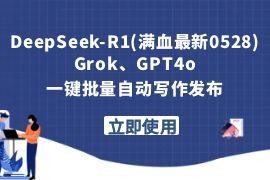DeepSeek-R1(满血最新0528)、Grok/GPT-4o/批量写作发布